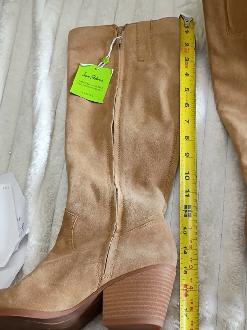 New Sam Edelman Woods Tan Suede Mid-Calf Western Boots - Size 8 - Picture 8 of 16